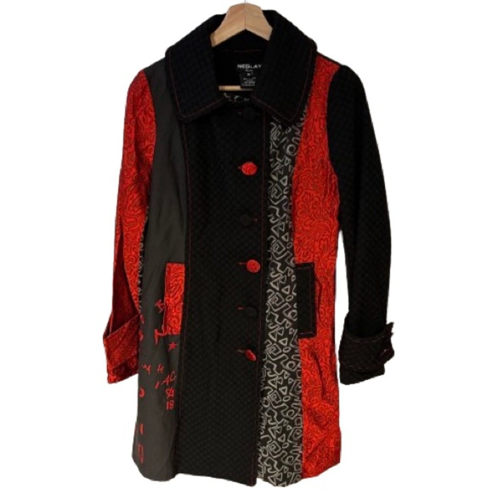 Red and Black Eclectic Lightweight Jacket